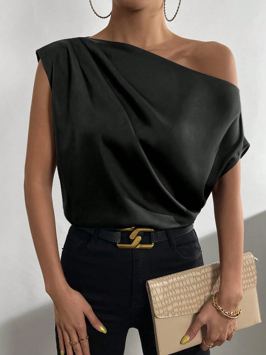 Chelsea Ruched Single Shoulder Blouse