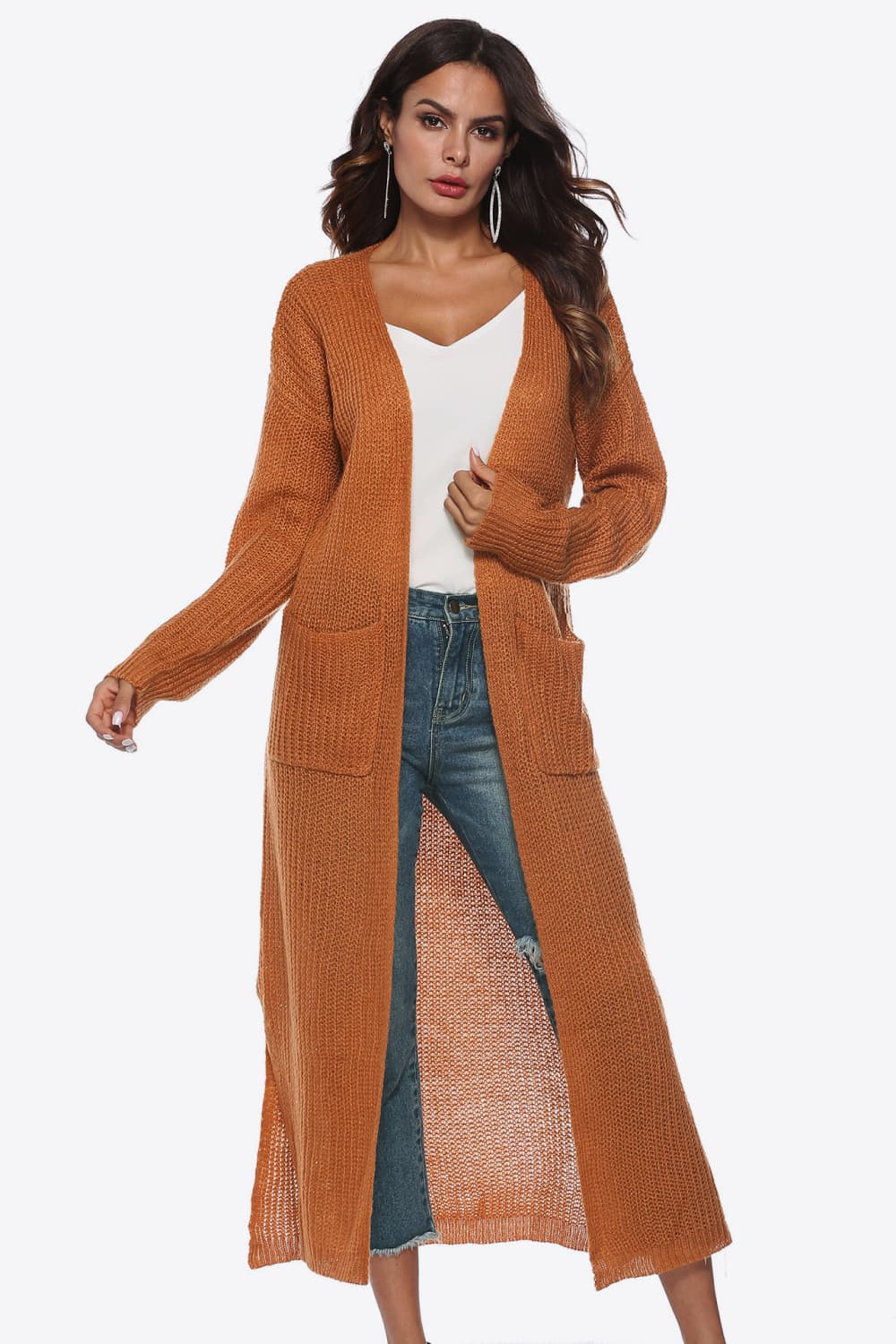 Angela Long Sleeve Open Front Buttoned Cardigan