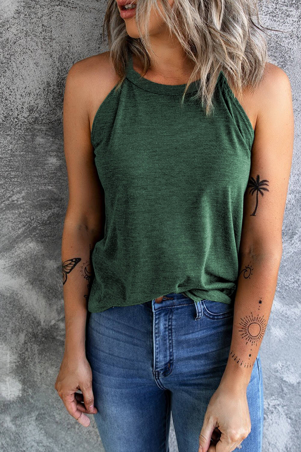Grace Curved Hem Grecian Tank Top