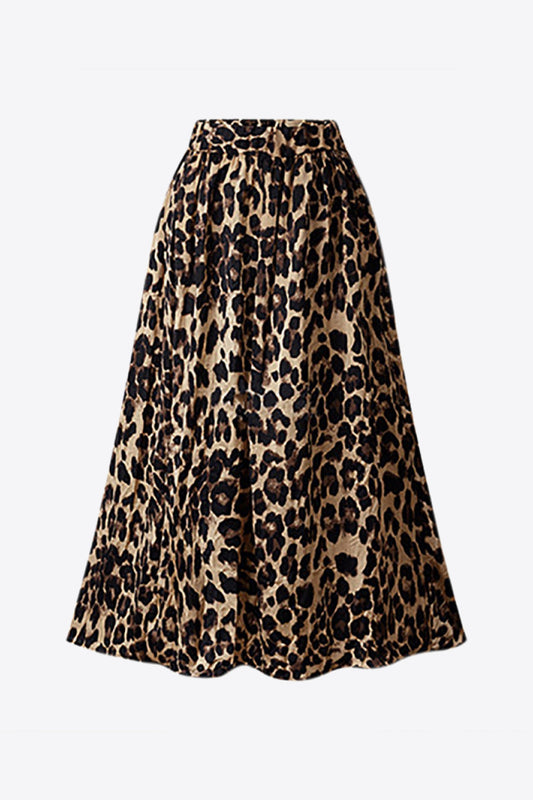 Savanna Elastic-Waist Midi Skirt