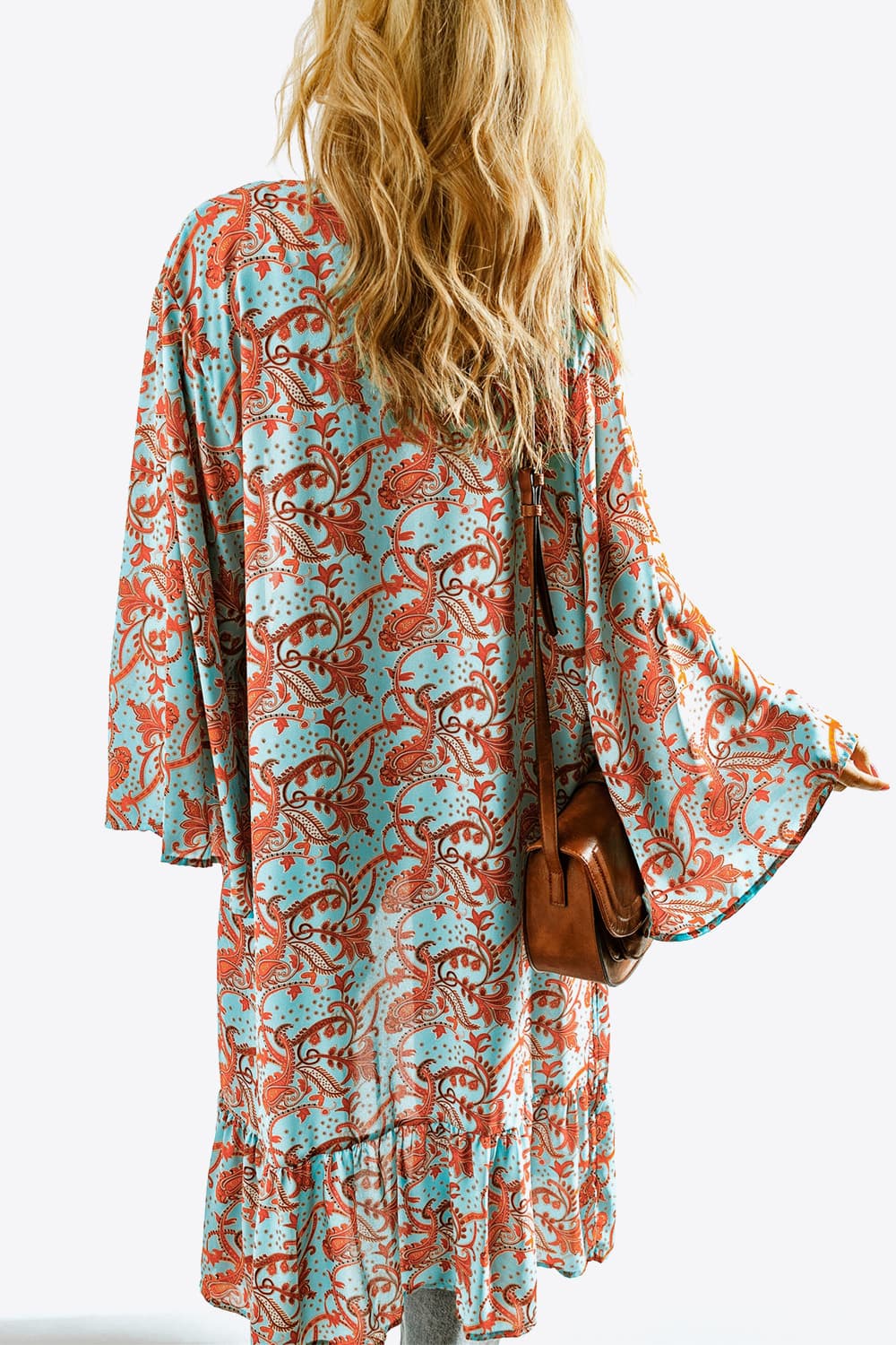 Carrie Printed Open Front Duster Cardigan