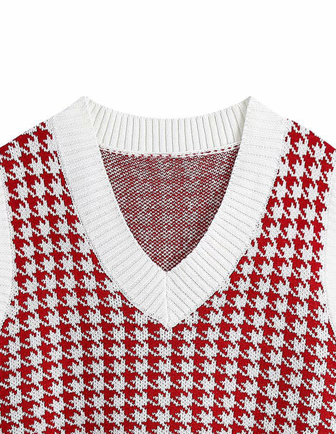 Houndstooth V-Neck Sweater Vest