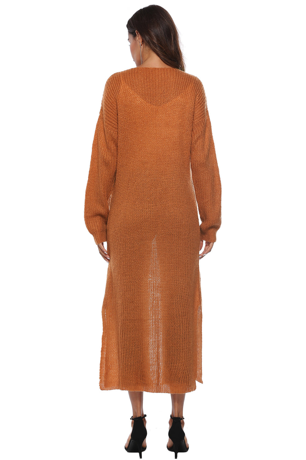 Angela Long Sleeve Open Front Buttoned Cardigan