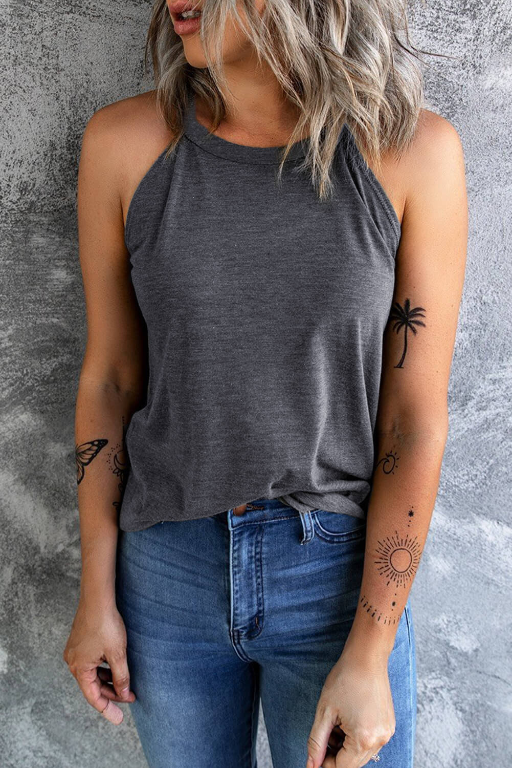 Grace Curved Hem Grecian Tank Top