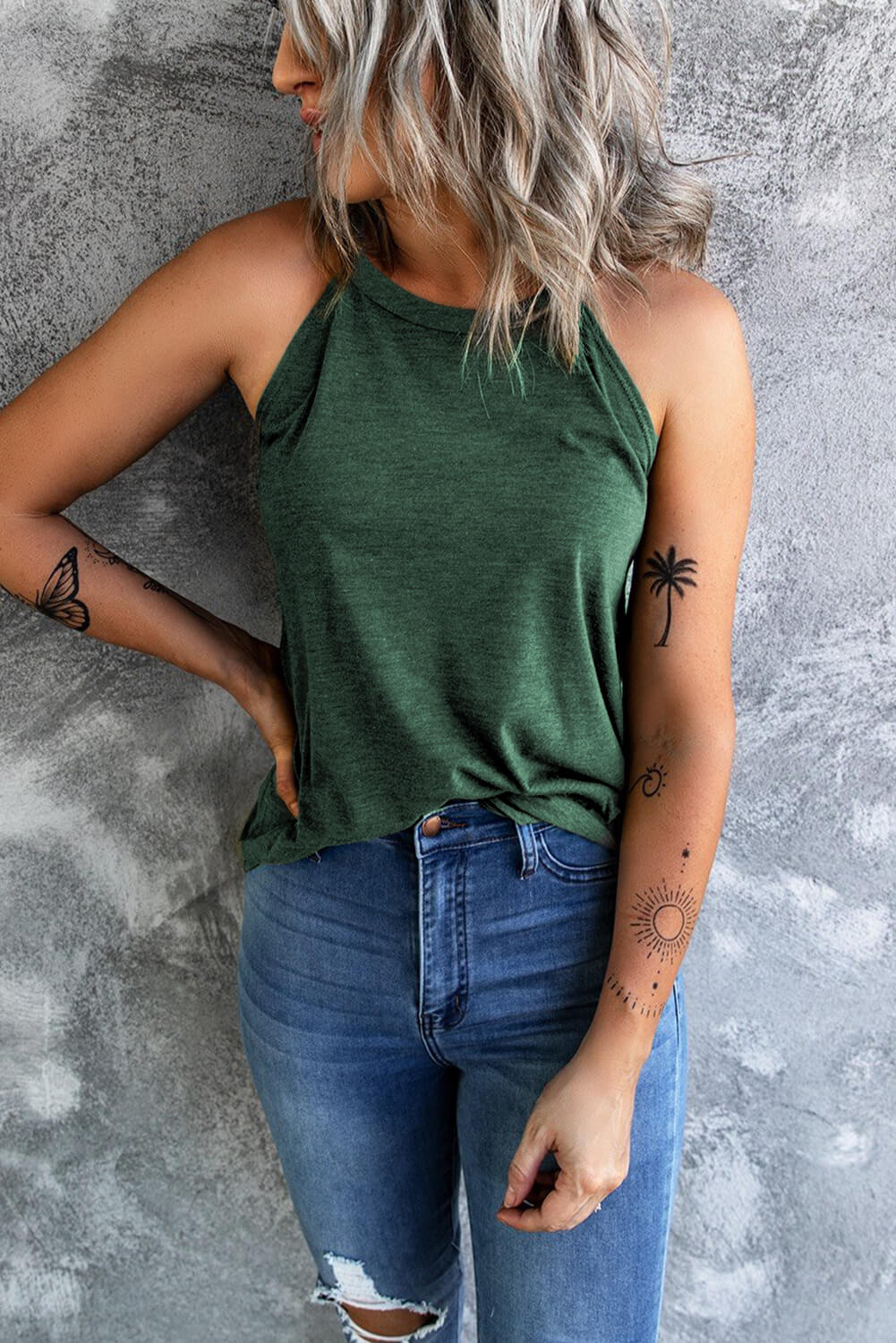 Grace Curved Hem Grecian Tank Top