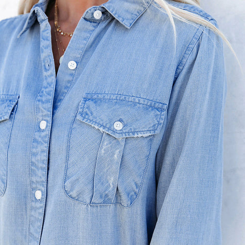 Daria Denim Style Button Down Shirt