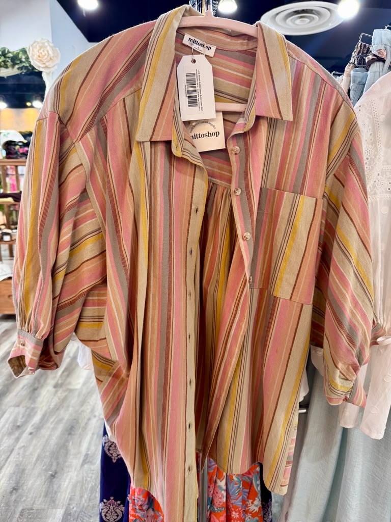 Mittoshop Striped Brushed Cotton Top