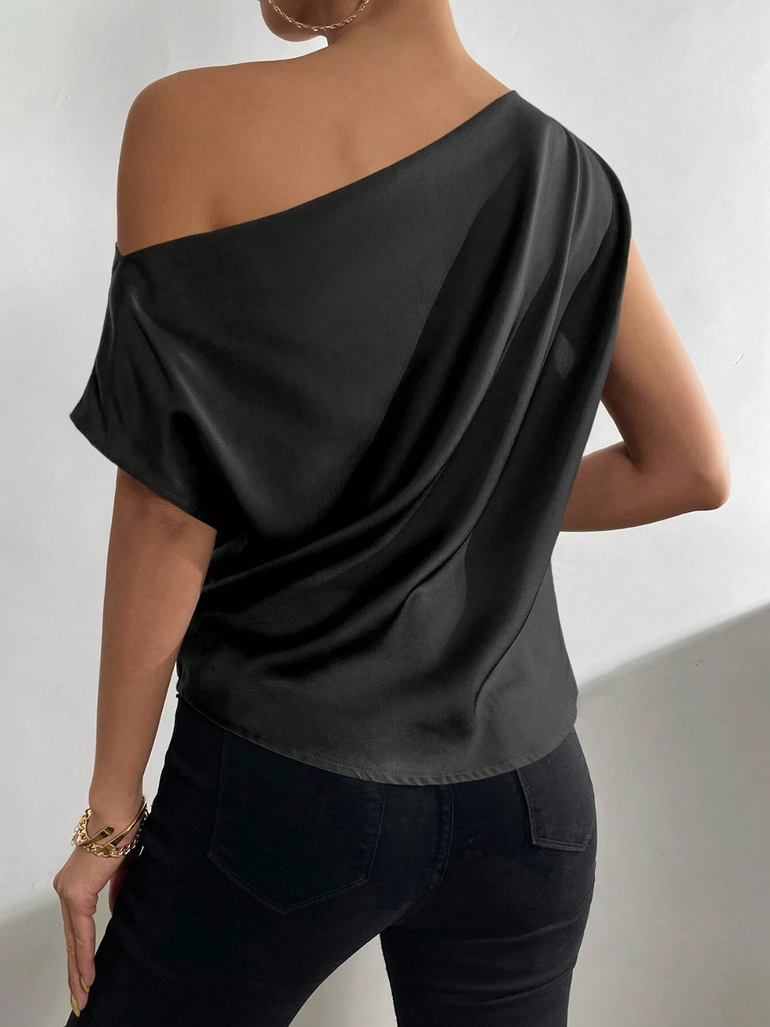 Chelsea Ruched Single Shoulder Blouse