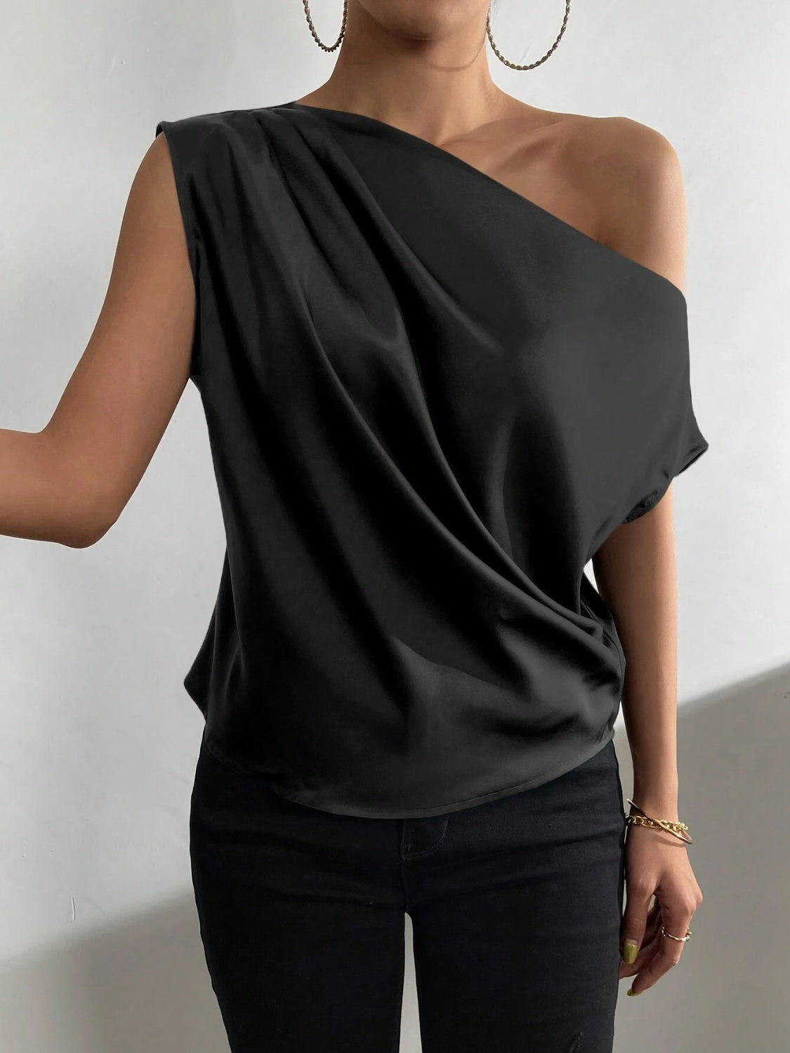 Chelsea Ruched Single Shoulder Blouse