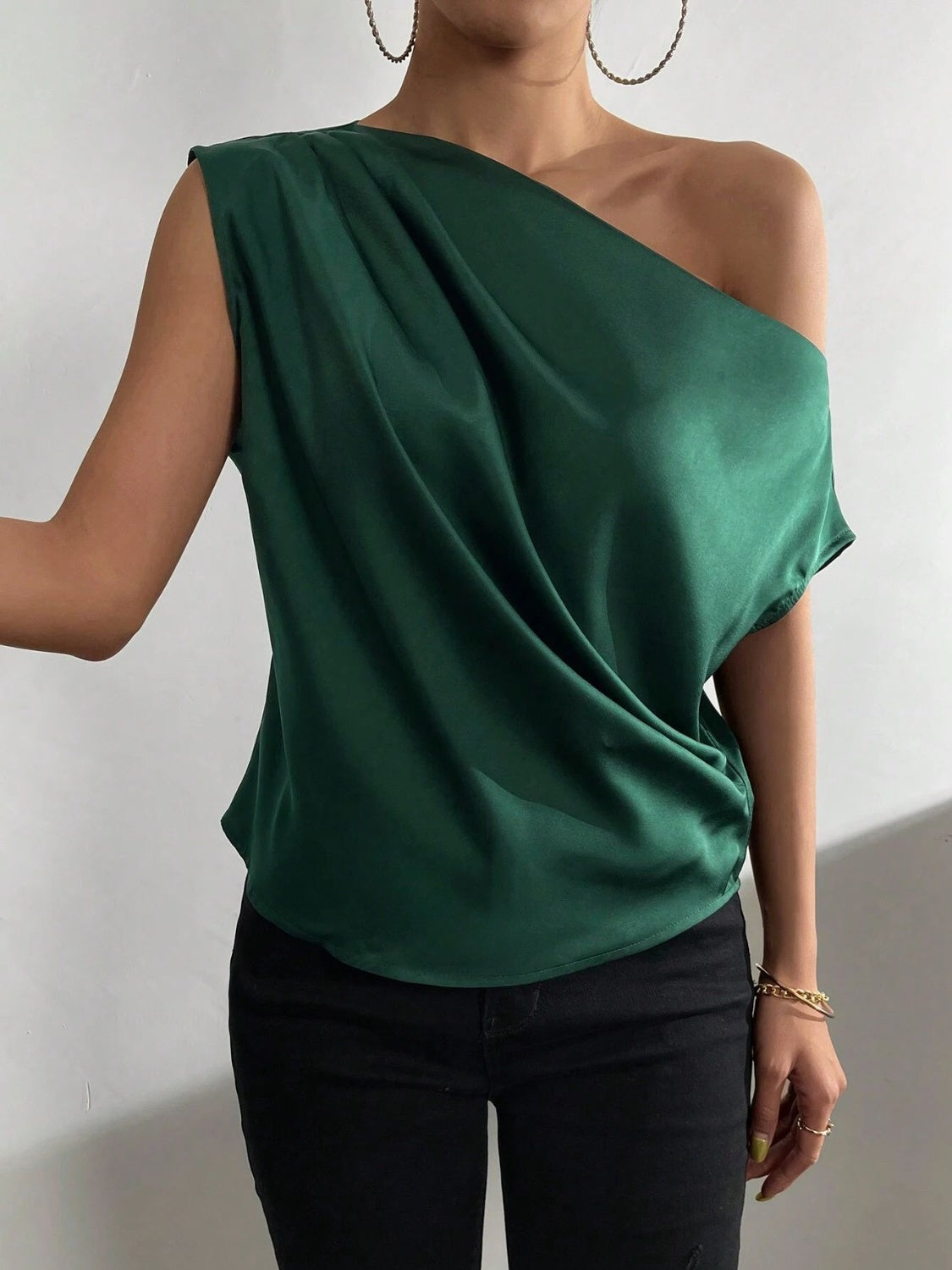 Chelsea Ruched Single Shoulder Blouse