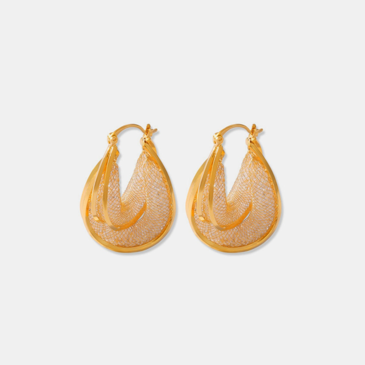 Copper Glass Crystals U Shape Earrings