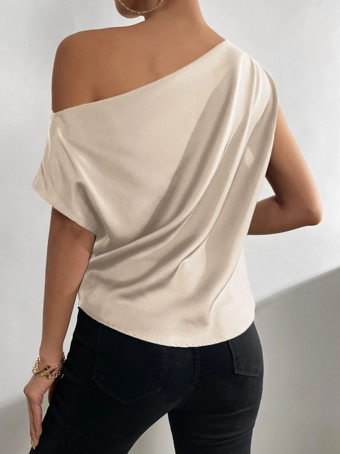 Chelsea Ruched Single Shoulder Blouse