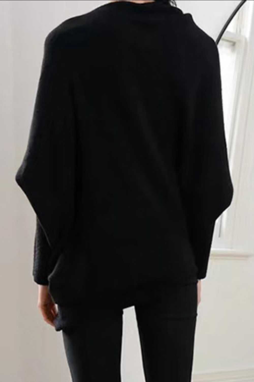 Bateau Neck Batwing Sleeve Knit Top