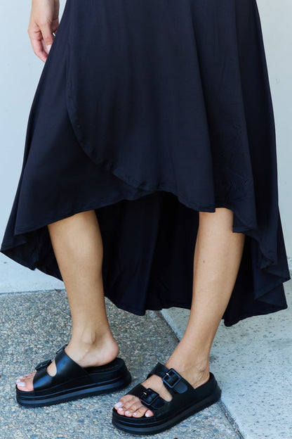 Nina High Waisted Flare Maxi Skirt in Black