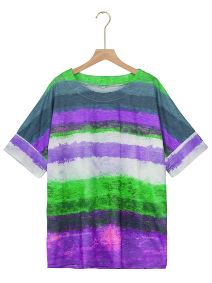 Rio Dreams Size Inclusive Color Block Round Neck Half Sleeve T-Shirt