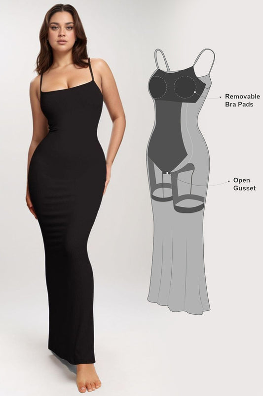 BeBe Sleeveless Maxi Dress with built in shapewear