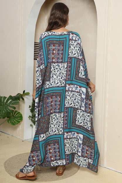 Kaftan V-Neck Split Maxi Dress