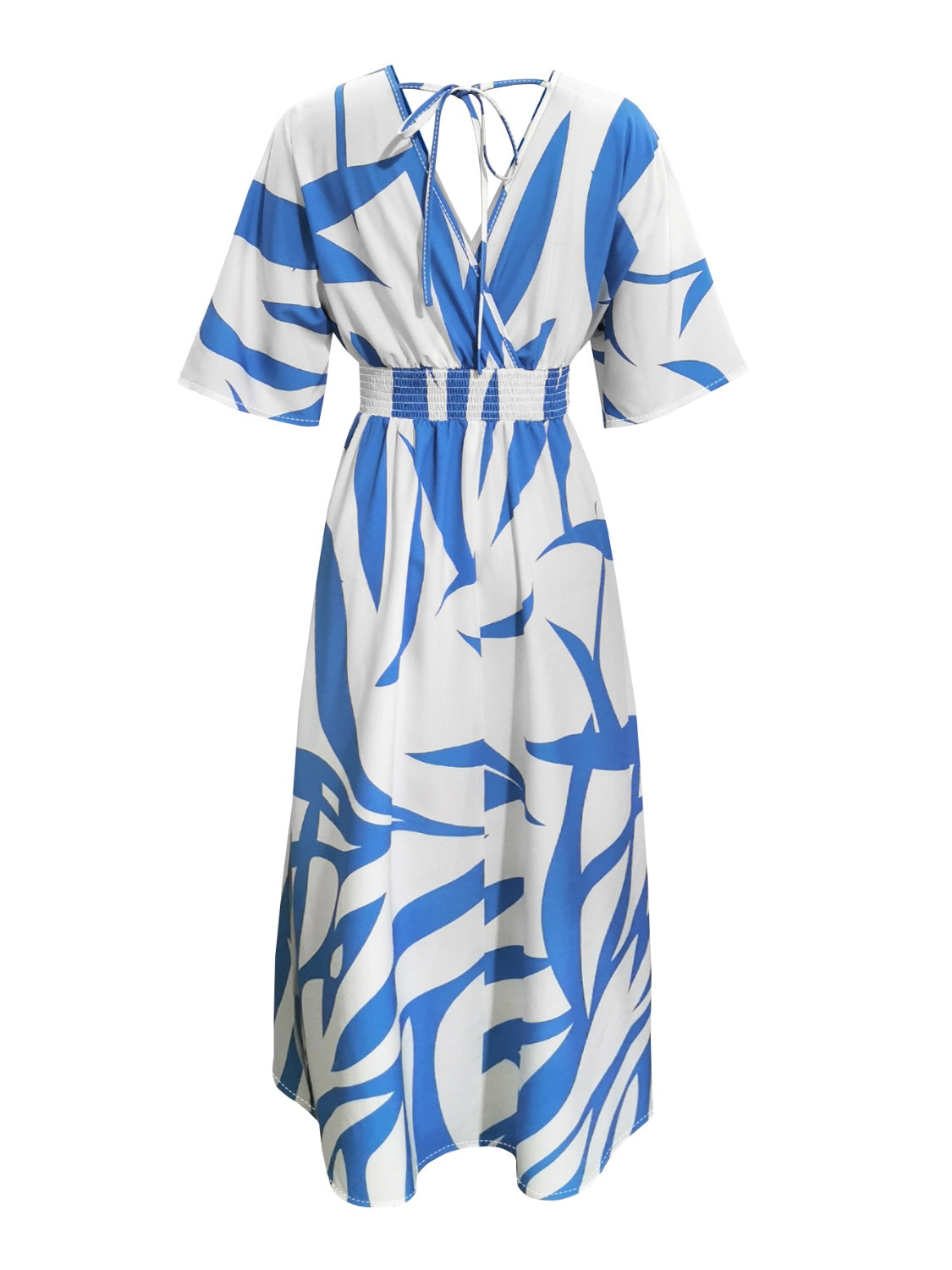 Slit Printed V-Neck Maxi Dress