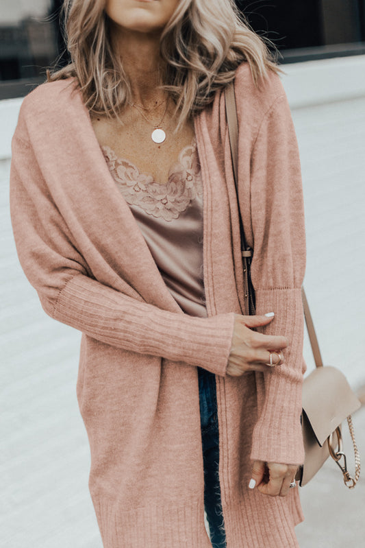 Grayson Ribbed Cuff Puff Sleeve Open Cardigan