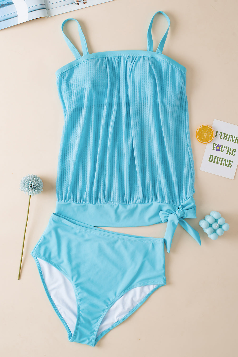 Don's Mesh With Me Turquoise Tankini