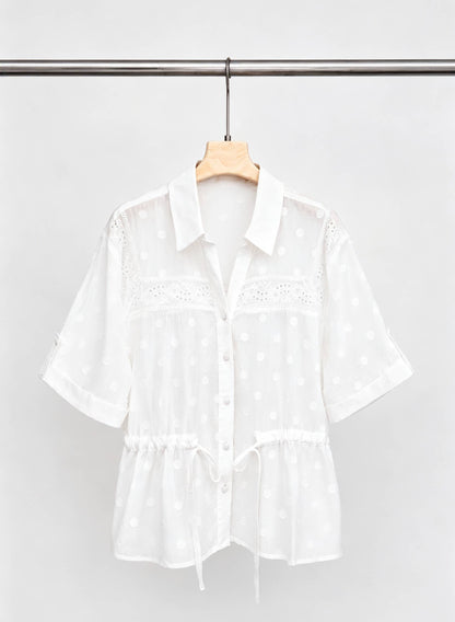 Élise Plumetis Embroidered Shirt