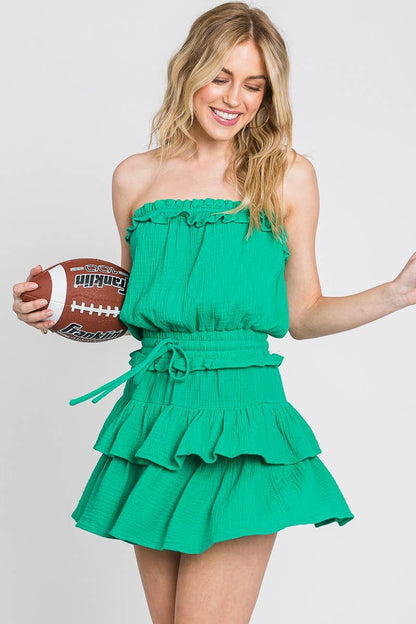 Giselle WASHED COTTON GAUZE RUFFLE ROMPER