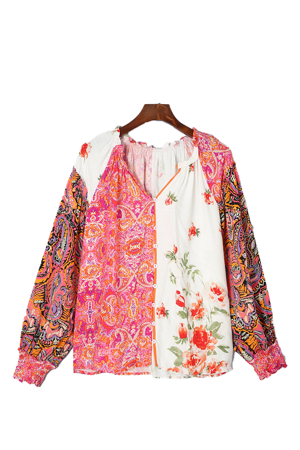 Multicolor Floral Patchwork Blouse