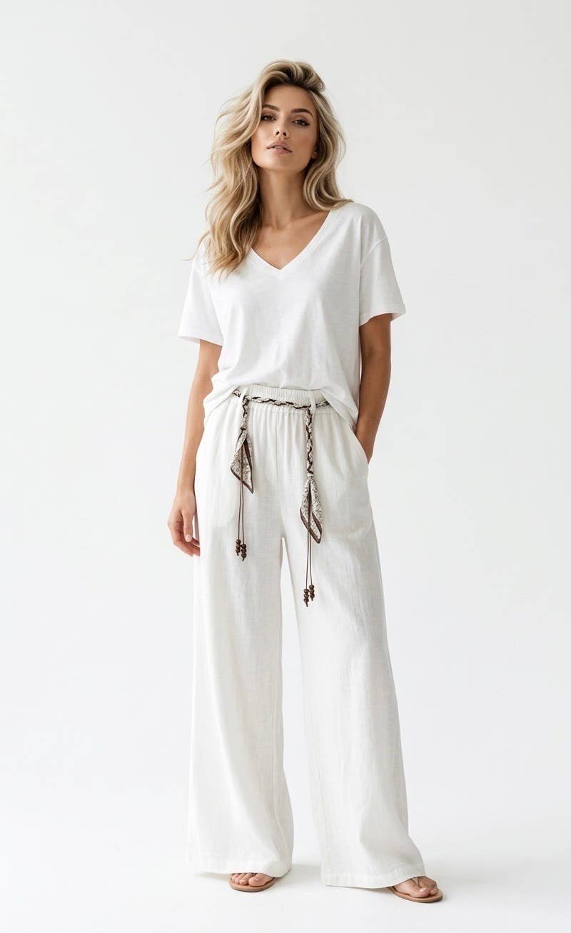 Miranda wide, flowing pants with an adjustable waist