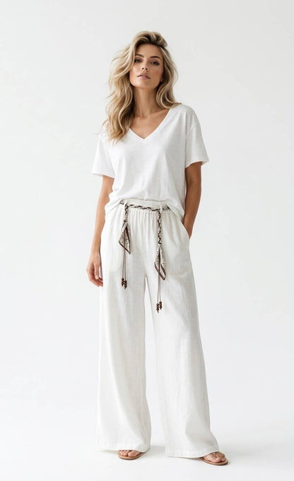 Miranda wide, flowing pants with an adjustable waist