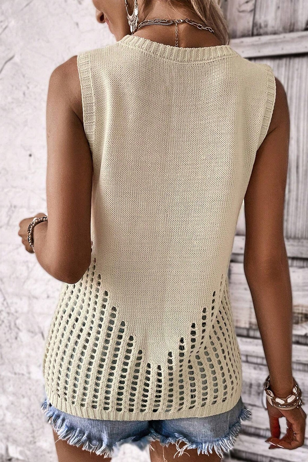 Soft  Round Neck Knit Vest