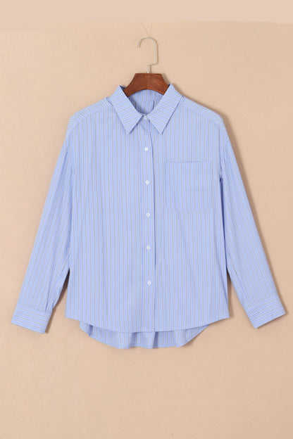 Striped Button Up Long Sleeve Shirt