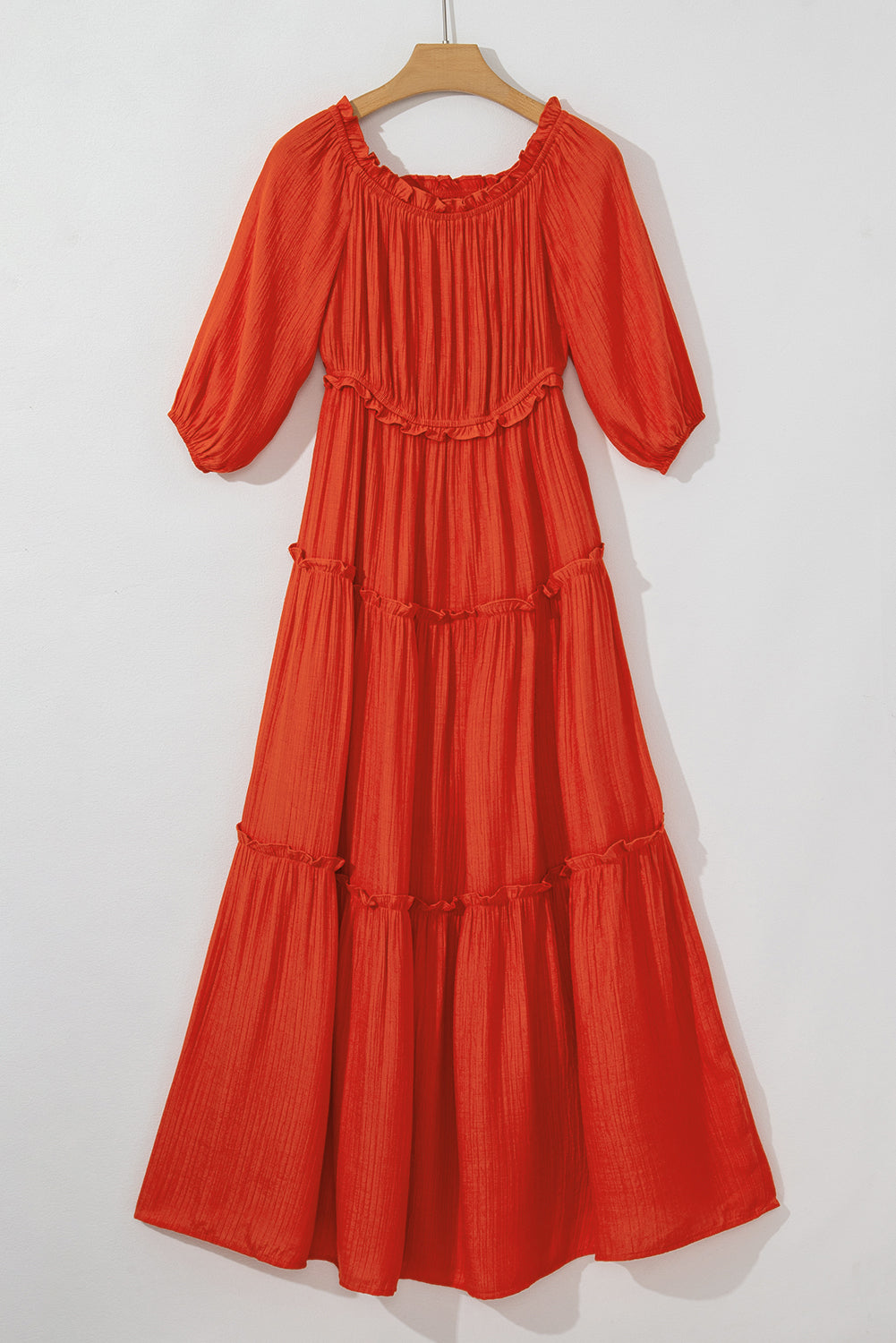 Deep Orange Dinner Date Maxi Dress