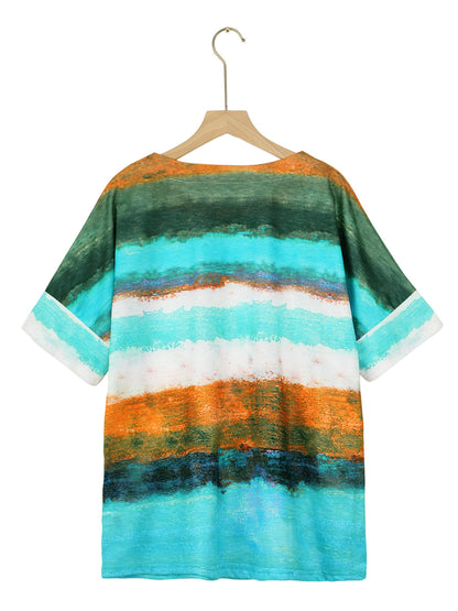 Rio Dreams Size Inclusive Color Block Round Neck Half Sleeve T-Shirt