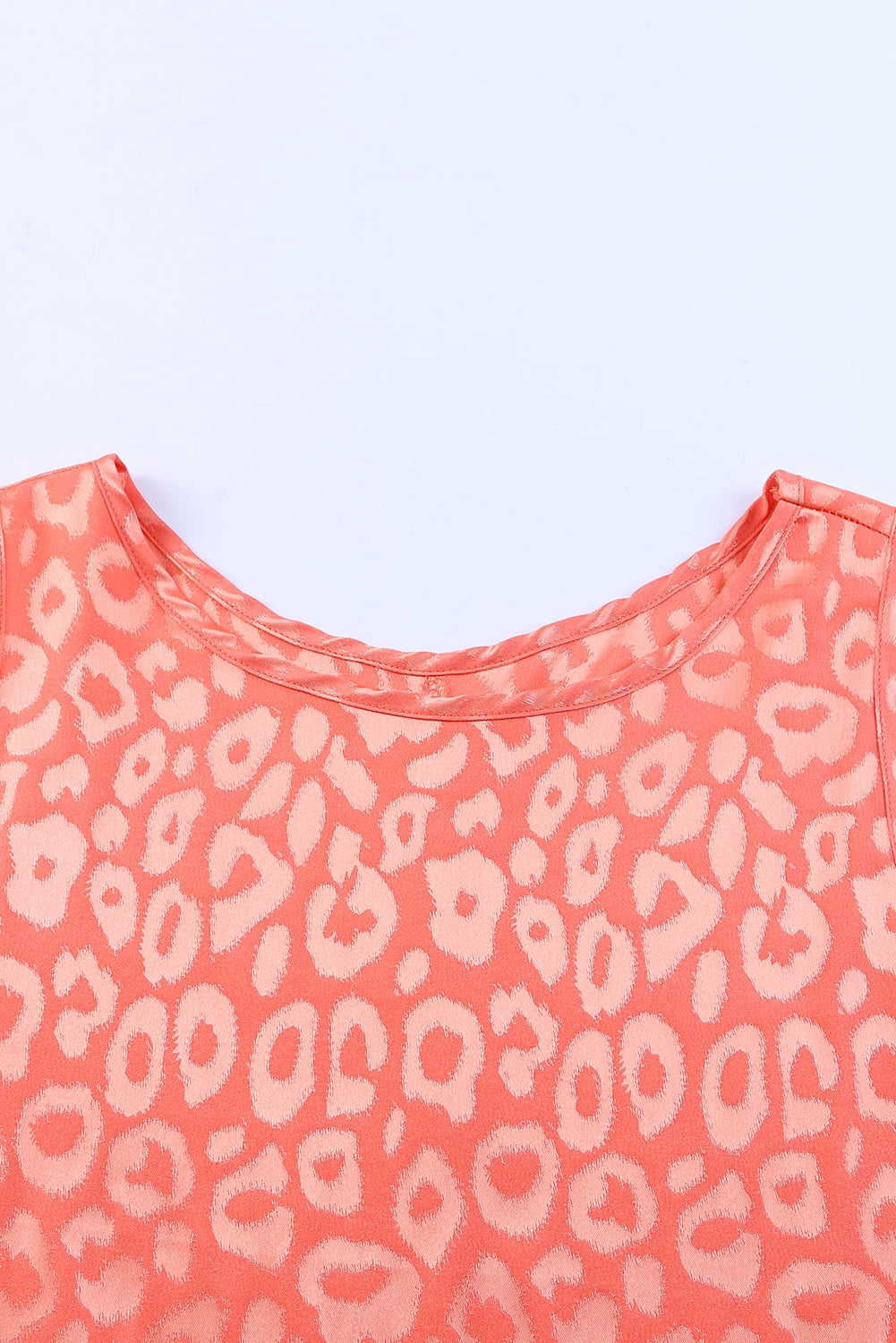 Sunset Leopard Print Casual Sleeveless Satin Top