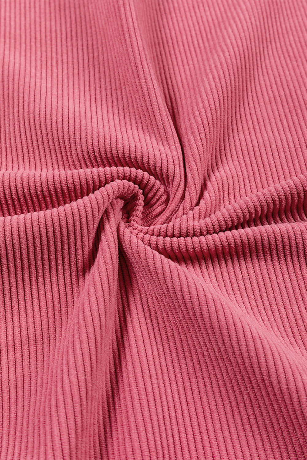 Strawberry Pink Ribbed Corduroy Oversized Sweatshirt