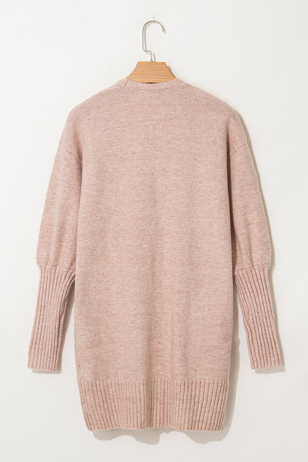 Grayson Ribbed Cuff Puff Sleeve Open Cardigan