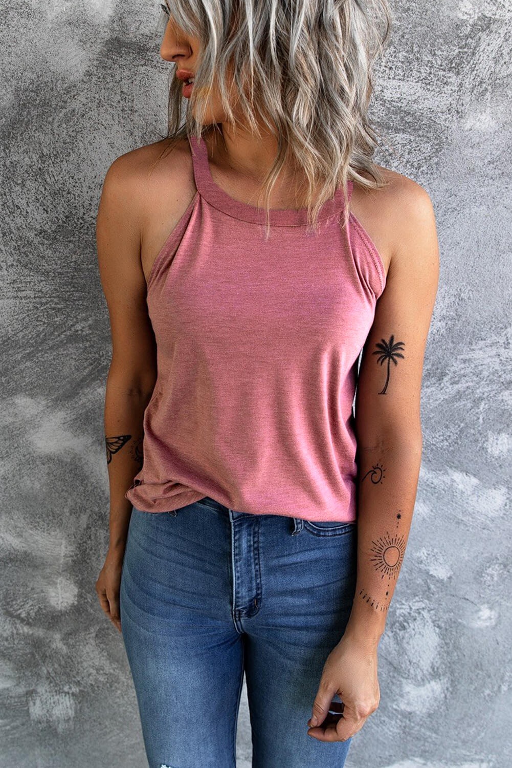 Grace Curved Hem Grecian Tank Top