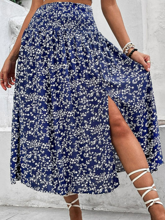 Dana Floral Slit High Waist Skirt