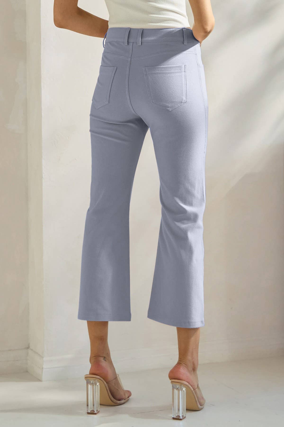Women's Classic Solid Straight Leg Crop Pants
