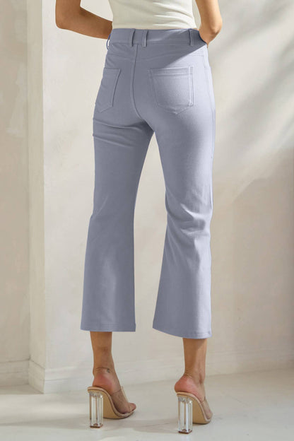 Women's Classic Solid Straight Leg Crop Pants
