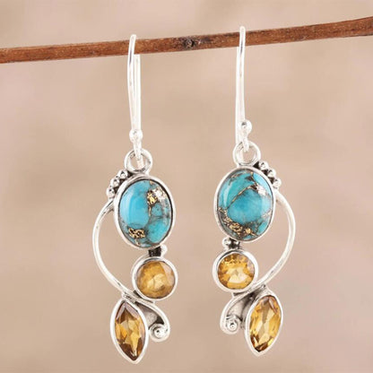 Geometric Stone Dangle earrings