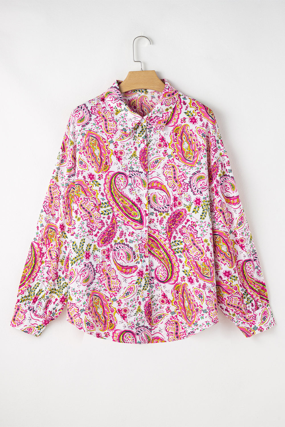 Pink Floral Paisley Printed Shirt