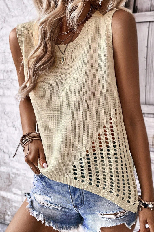 Soft  Round Neck Knit Vest