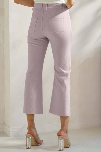 Women's Classic Solid Straight Leg Crop Pants
