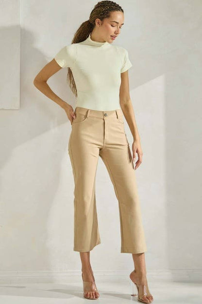 Women's Classic Solid Straight Leg Crop Pants