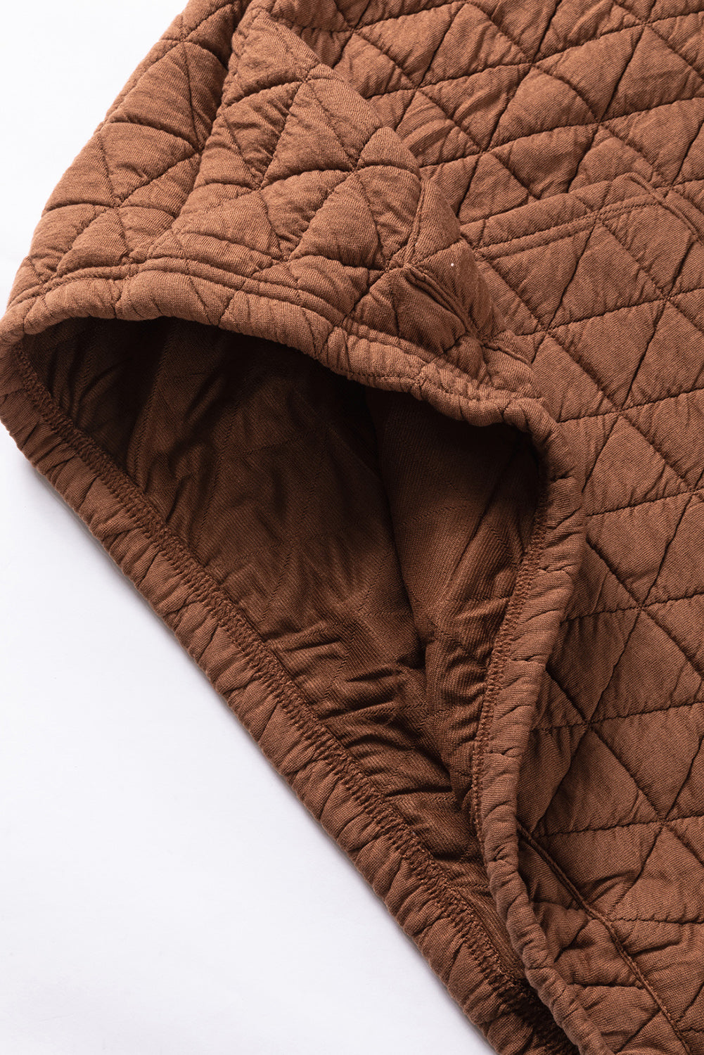 Cozy Coffee Quilted Kangaroo-Pocket Hoodie