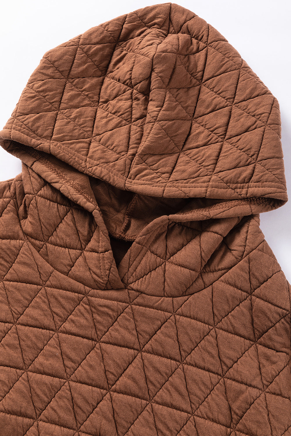 Cozy Coffee Quilted Kangaroo-Pocket Hoodie