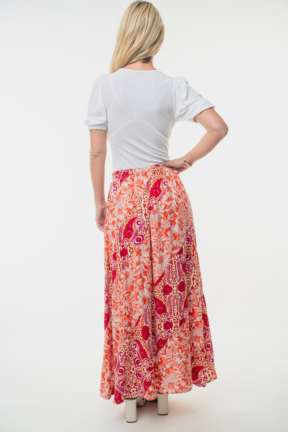 Sunset Hues Floral Woven Skirt