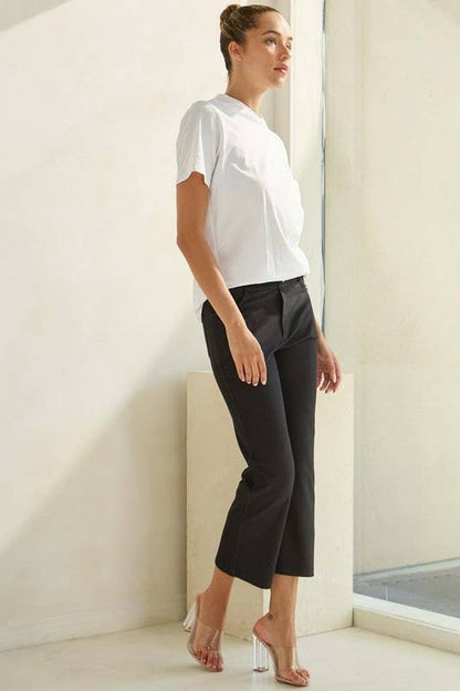 Women's Classic Solid Straight Leg Crop Pants