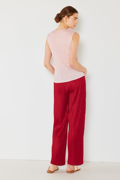 Marina Pleated Elastic-Waist Straight Pants